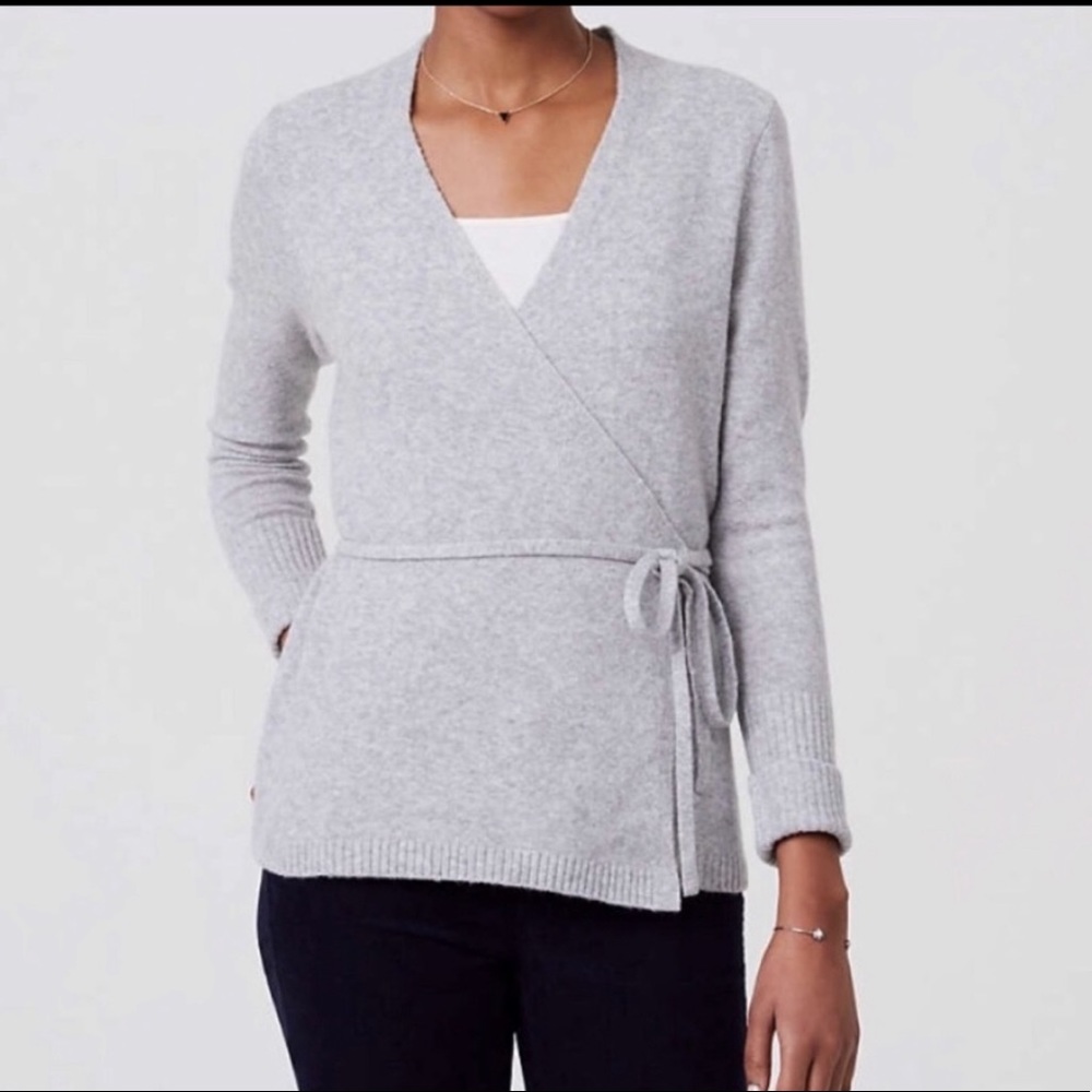 LOFT Wrap Tie-Waist Sweater